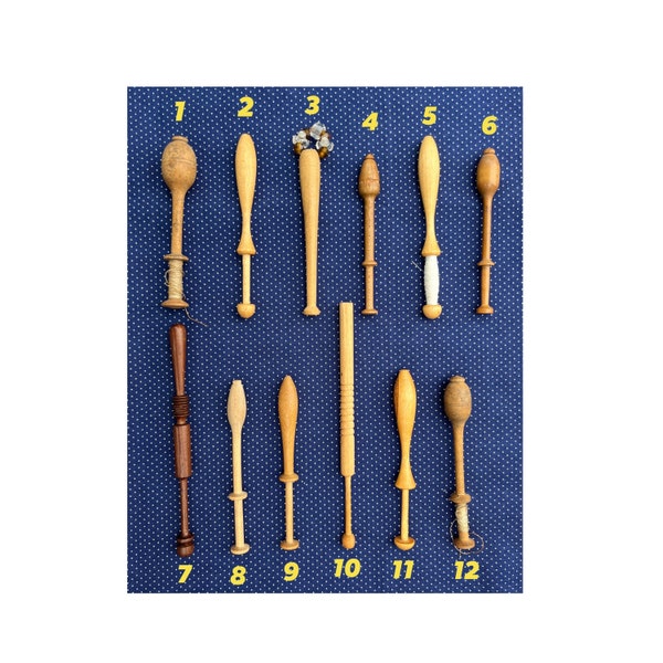 CHOICE of Vintage Wooden Lace Bobbins, For Lacemaking, Wood, European, Old Tools, Sewing Notions, Haberdashery, Unusual, Handmade, AUG