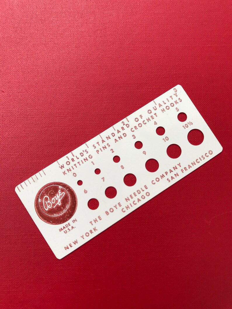 Vintage BOYE Needle Gauge Needlework Tool Knitting Crochet Etsy