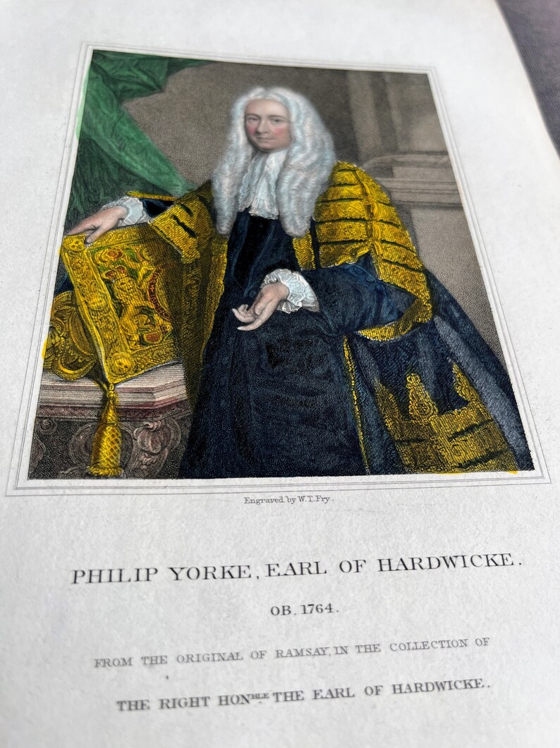 Philip Ramsay Antique British Nobility Engraving: Philip Yorke, Earl of Hardwick ...