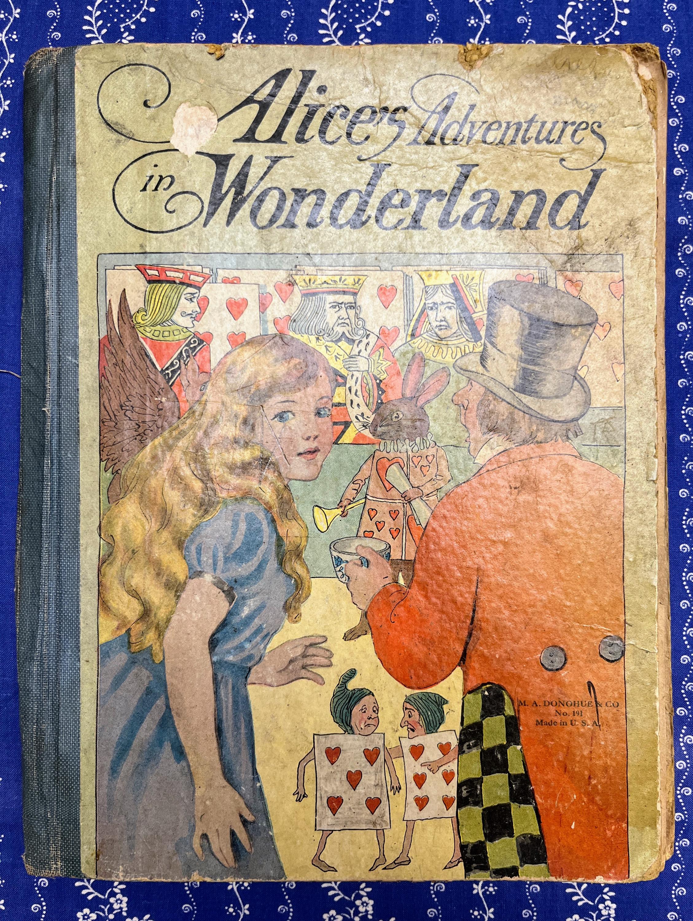 Antique Lewis Carroll's Alice's Adventures in Wonderland Illustrated Book (As Is), Vintage, Children, Kids, Illustration, Library, School