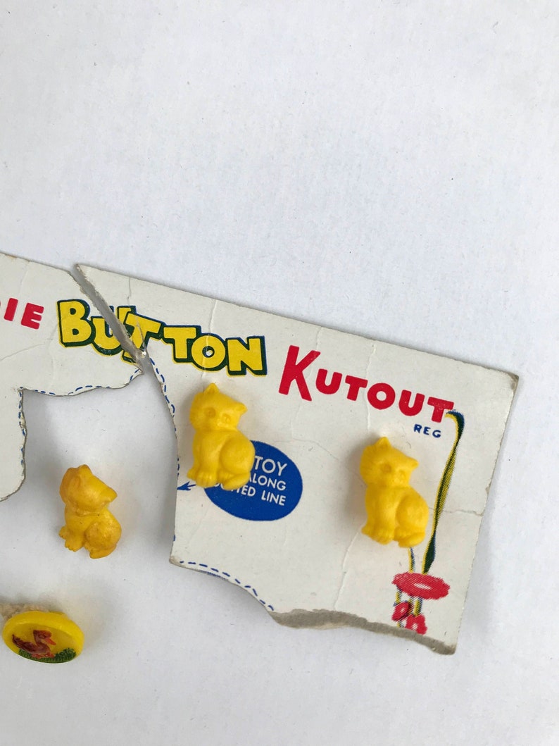 And Bird Button Yellow Animal Retro Sewing Fashion Kids Craft Vintage CAT Buttons on Original Card Cute Kitten Children Novelty