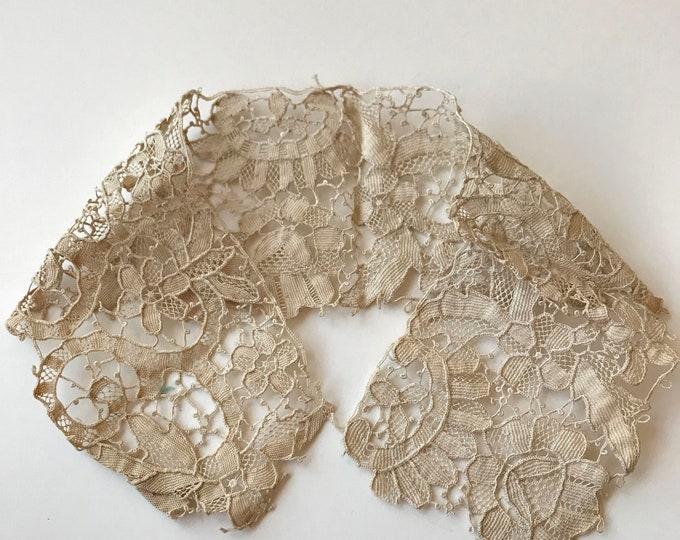 Fine Antique Needle Lace Panel or Collar Costume Victorian Etsy