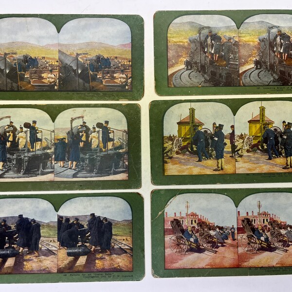 Lot of Russo-Japanese War Stereoviews, Antique, 1905, Historical, History, Asia, World, Vintage, Military, Army, Japan, Navy