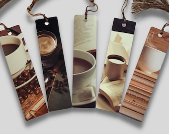 Coffee Bookmark | Metal Bookmark for Coffee Lover | Coffee Drinker Gift | Coffee and Books | Book Club | Booklover Gift | Aluminum Bookmark