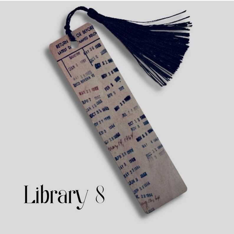 Bookmark Teacher Gift Vintage Library Checkout Card Booklover Gift Metal Aluminum Library Card Catalog Cabinet Ephemera Library 8