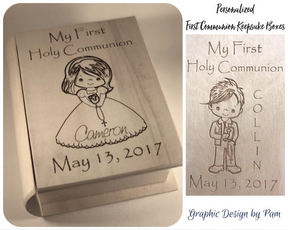 Personalized First Communion Keepsake Boxes With New Etsy