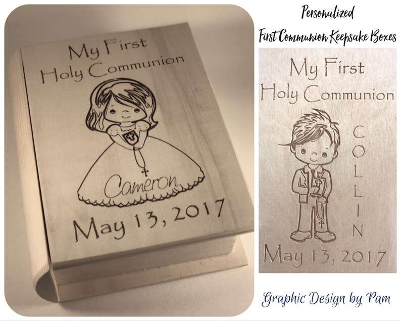 Personalized First Communion Keepsake Boxes With New Etsy
