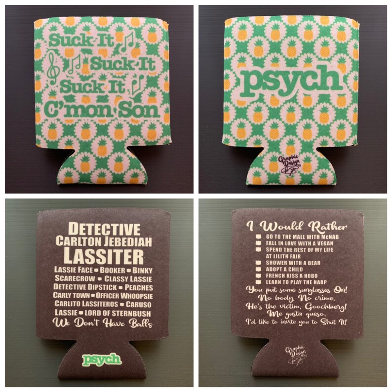 Psych Inspired Can Cooler Psych Cozie Psych Television | Etsy