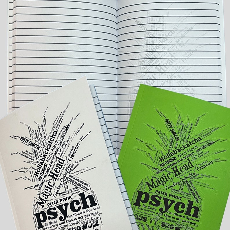 Psych The Notebook: For Fans of PsychTV show, gift for pineapple superfan, Shawn Spencer and Burton Gus Guster Lassiter Chief Vick image 1