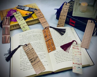Bookmark | Teacher Gift | Vintage Library Checkout Card | Booklover Gift | Metal | Aluminum | Library Card Catalog Cabinet | Ephemera