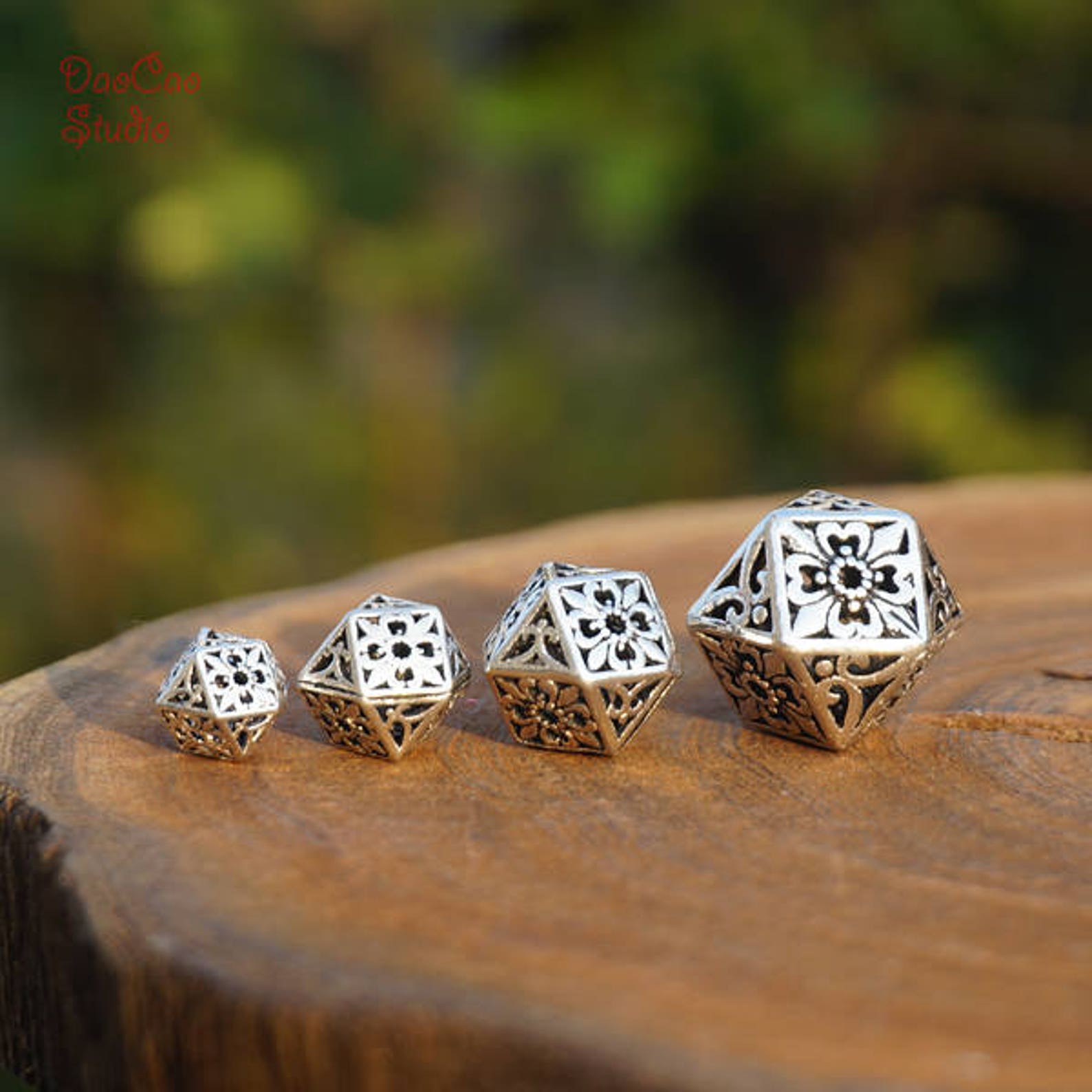 925 Sterling Silver Guru Bead Carved Flower Diamond Shape Etsy