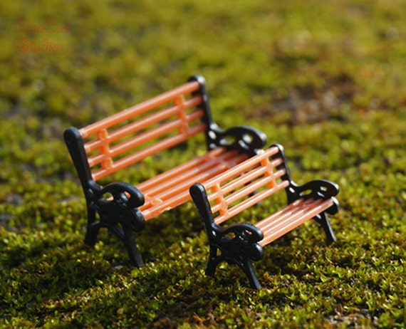 Fairy Miniature 2pcs Park Bench Totoro Mini Fairy Garden Etsy