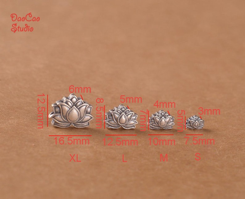925 Sterling Silver Bead 1pcs Carved Full Bloom Lotus Thai Silver Nepal Tibetan Spacer Beads for Earrings Mala Japa DIY Jewelry 4 size