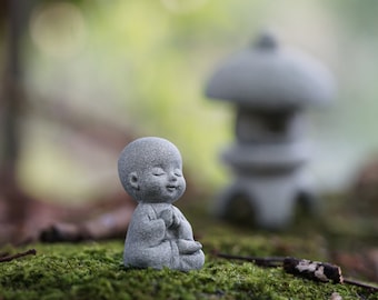 Zan Fairy Miniature , Small Buddha Praying  , Fairy Garden Supplies Succulent Terraium DIY Accessories