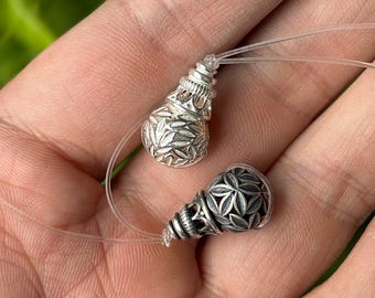 Perline Guru In Argento Sterling 925, Margherite Intagliate - Foto 5