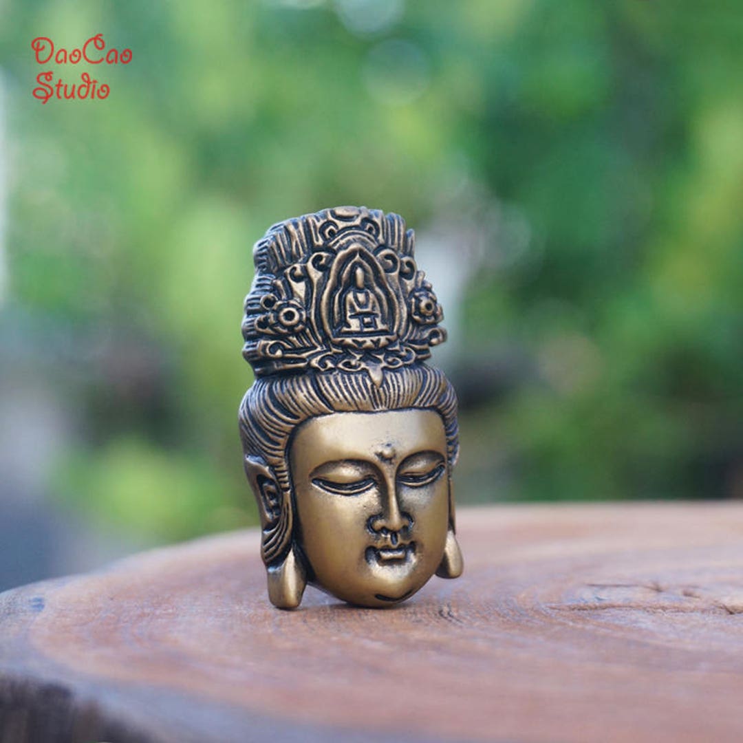 Bronze Bead Guan Yin Buddha Pendant Brass Copper Guru - Etsy