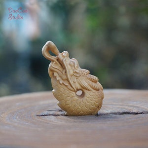 Natural Wood Bead , 1pcs Boxwood Carved Dragon , Guru Beads Spacer Bead Mala Shambhala DIY Accessories Jewelry Findings