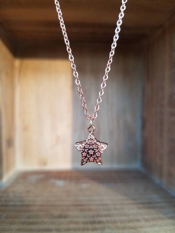 Rose Gold Star Cubic Zirconia Pendant Necklace Sterling - Cubic Zirconia Pendant Necklace Rose Gold