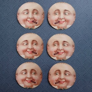 6 stickers Homme au cigare. Insolite. Rétro. millésime. Steampunk. Décoration de journal indésirable pour scrapbooking, planificateur, collage, courrier postal. Éphémères.