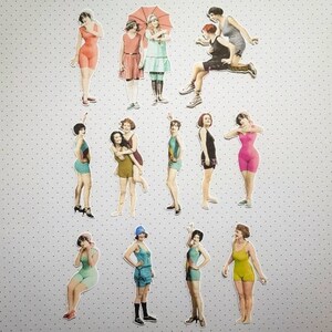 12 adesivi Beach Girls. Adesivi carini. Moda. Decorazioni per diario, planner e scrapbooking via posta ordinaria. Ephemera.