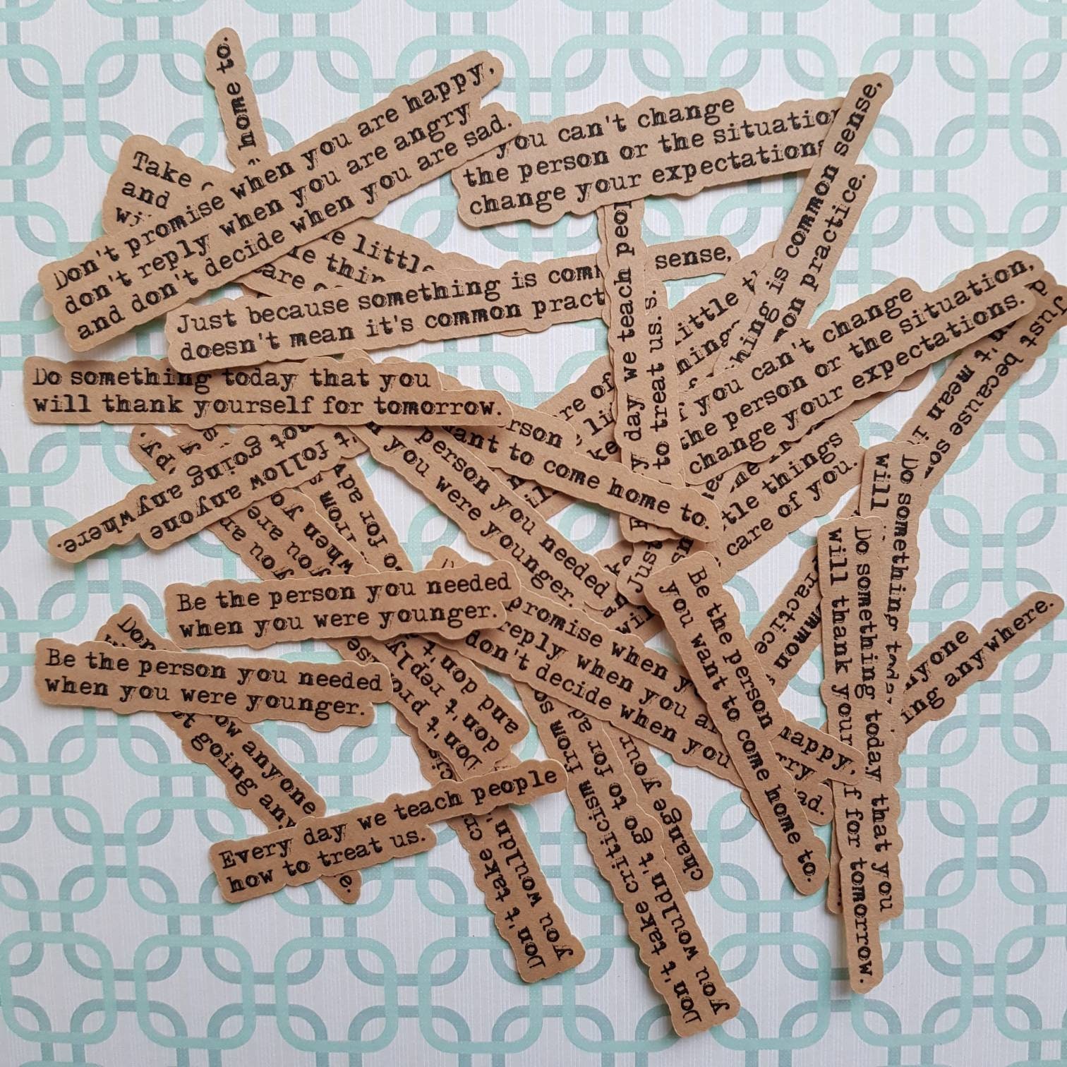 QUOTES (Set B) 30 x Kraft stickers with 10 different quotes. Snail ma…