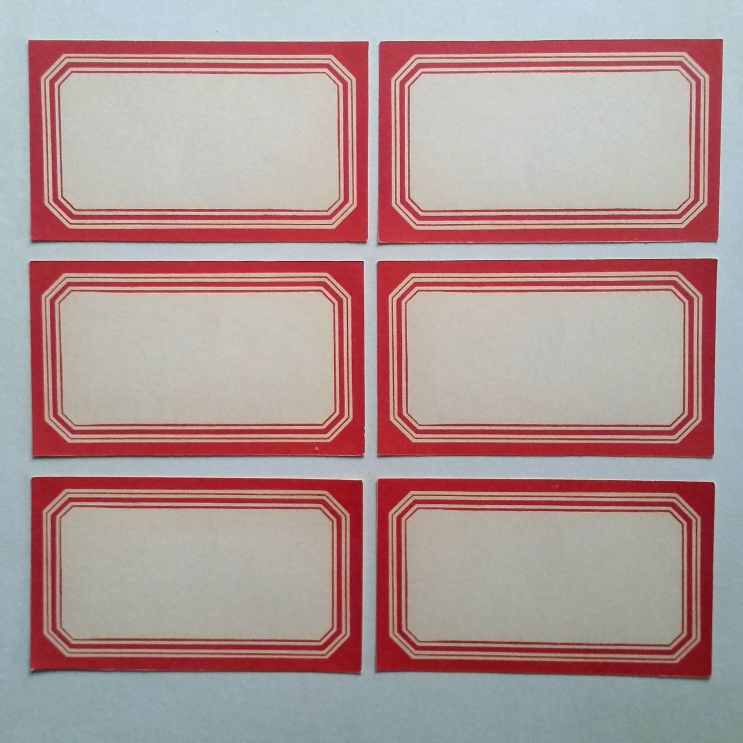 6 X Medium Size Wide Border Address Labels, Dennison Style. Blue, Red ...