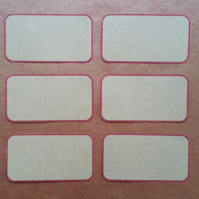 6 X Kraft Address Labels. Choose Colour Black Blue or Red. Etsy UK