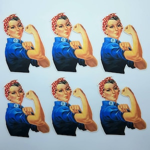 Rosie the Riveter - Aufkleberset 6 | "Wir schaffen das" Frau | Retro, Inspirational, Scrapbook & Journal Aufkleber