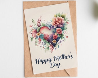 Mothers Day card Postcard - Flower Illustration Mother's Day Card - Colorful Floral Illustration Postcard