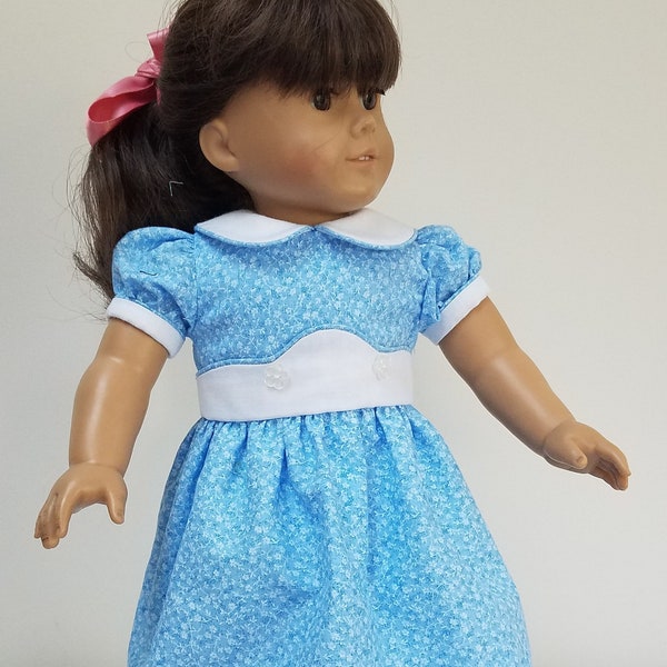 Scalloped Belt Dress Pattern- for 18" dolls- PDF pattern download only