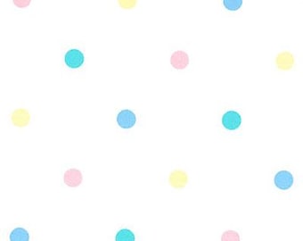 Pique- Pastel Dots on White Background from Fabric Finders- 100% Cotton, 60" wide- Available in yard and half yard increments