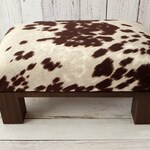 Upholstered Ottoman Cow Print Cowhide Ottoman Fur Stool Etsy