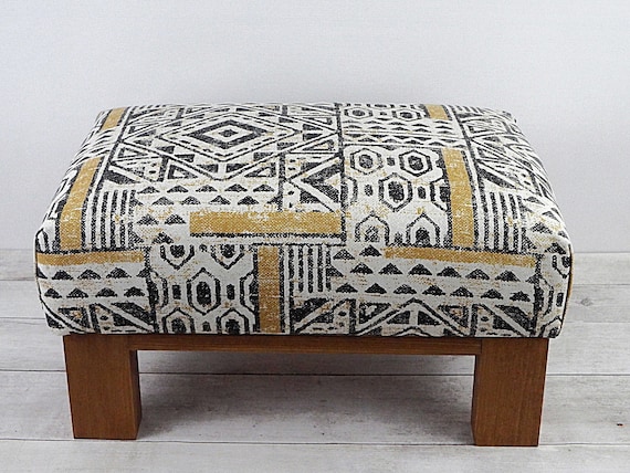 Boho Ottoman Foot Stool Bohemian Small Footstool 