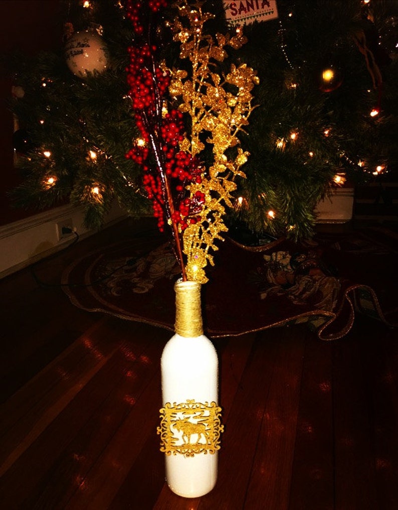 Christmas Wine Bottle Decoration image 1