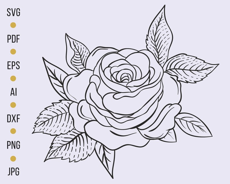 Download Rose Svg Rose Clipart Rose Clip Art Rose Silhouette Rose Svg Cut File Rose Vector Rose Clipart Dxf Png Cc1631 Art Collectibles Drawing Illustration Colonialgolfhart Com