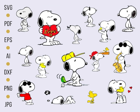 Snoopy Svg Snoopy Bundle Svg Snoopy Hund Svg Snoopy Etsy