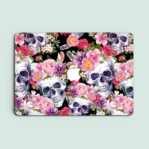 Floral Skull Macbook Air Case Macbook Pro 13 Inch Cover Etsy