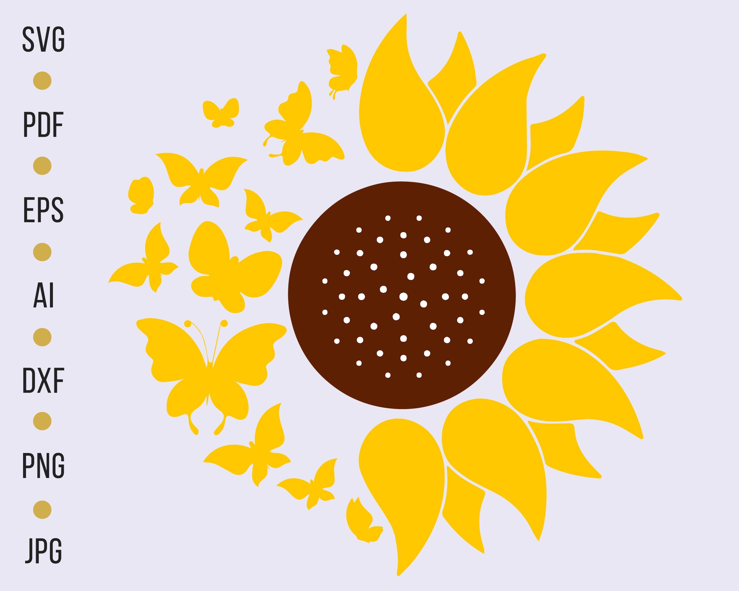 Download Sunflower Svg Sunflower Monogram Svg Flower Svg Sunflower Etsy