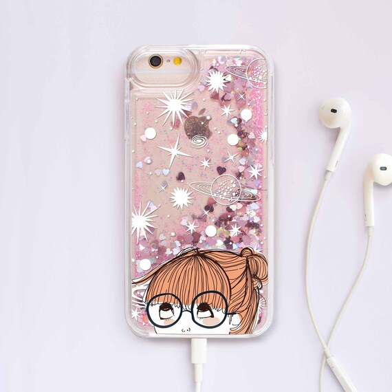 Cute Iphone 6s Case Little Girl Glitter Phone Case Iphone 8 Etsy