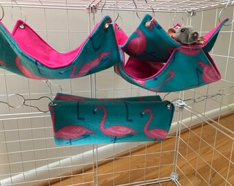 3 Rat Hammock Set. (rat bed, rat hammock, hammock set, sugar glider hammocks, double decker, tube hammock, flat hammock)