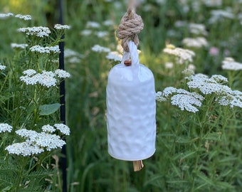 Ceramic Bell, Pottery Bell, White Bell, Christmas Bell. Fine Art Ceramics, Rustic Modern Art, Palo Santo, Nature Inspired Art, Vermont Art
