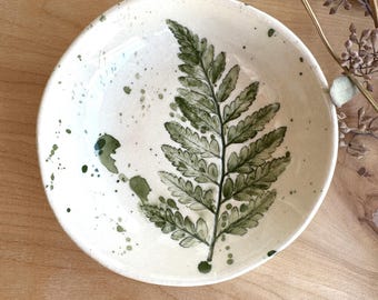 Fern Pottery, Ring Dish, Small Bowl, Ceramic Bowl, Trinket Dish, Dip Bowls, Gift for Best Friend, Tiny Dish, Vermont Pottery, Friend Gift