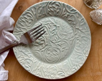 Cake Plate, Lunch Plate, Small Plate, Hostess Gift, Vermont Pottery, Farmhouse Pottery, Wedding Gift, Secret Garden Series