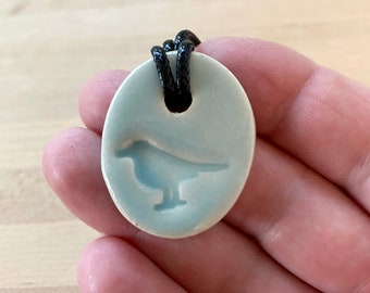 Ceramic Pendant Necklace, Ceramic Jewelry, Gift for Her, Gift for Girlfriend, Bird Diffuser Necklace, Essential Oil Aromatherapy Necklace