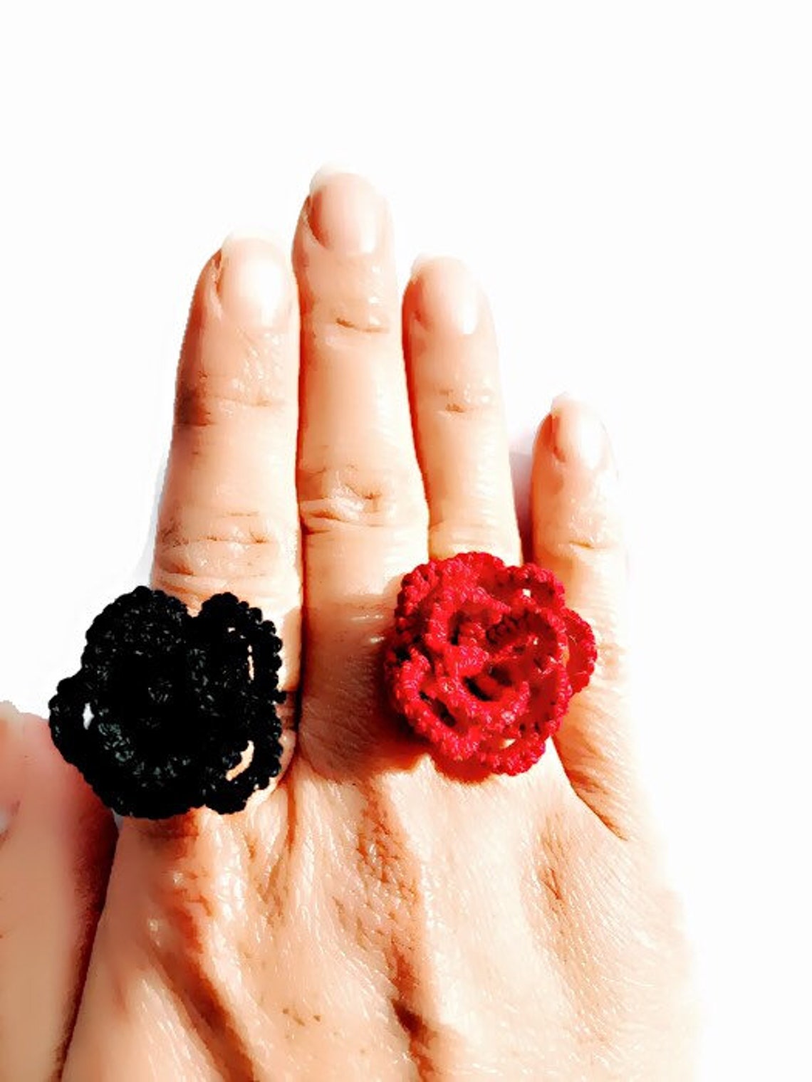 Tatting lace rose ring//Tatted rose ring //Gift for her Etsy