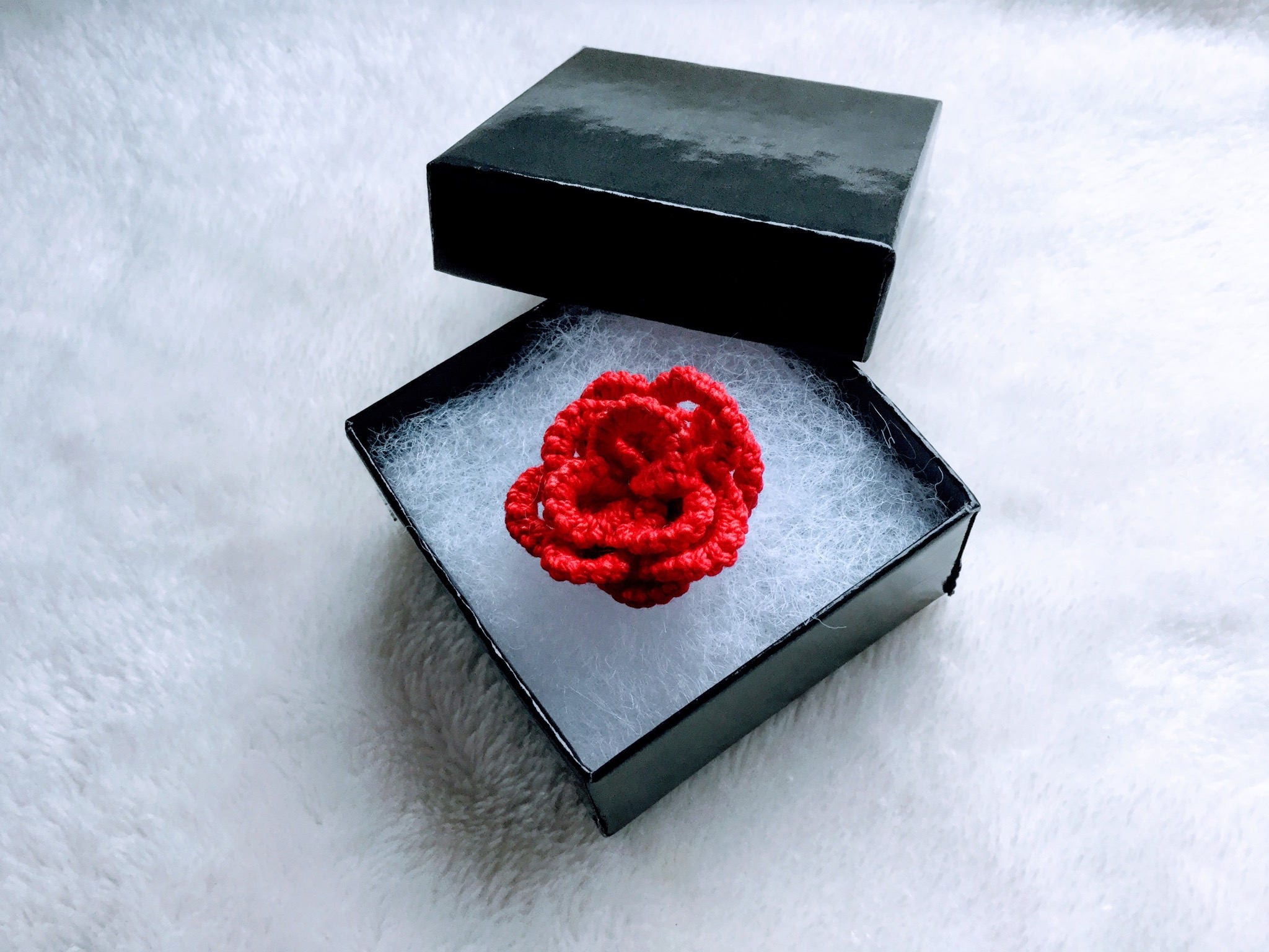 Tatting lace rose ring//Tatted rose ring //Gift for her Etsy