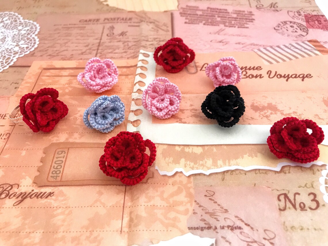 Tatting lace rose ring//Tatted rose ring //Gift for her Etsy
