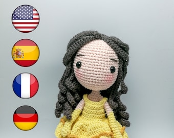 Amigurumi Doll Pattern / Crochet Doll Pattern / Photo Tutorial / Instant Download/PDF pattern/Crochet toy for Belle in English