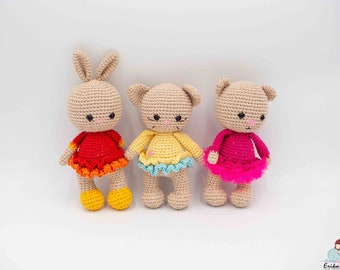 Amigurumi Doll Pattern / Crochet Doll Pattern / Photo Tutorial / Instant Download/PDF pattern/Crochet toy for Three best friends PDF