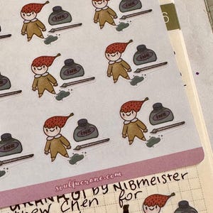 Fragolin’s New Ink Day – Watercolor Sticker Sheet for Fountain Pen & Planner Lovers - Celebrate New Ink Day with Fragolin cutest Character